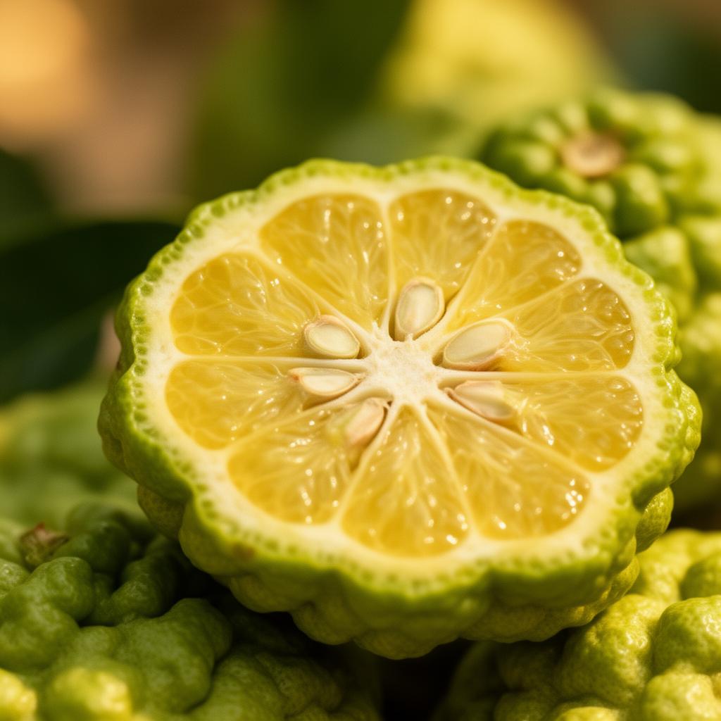 Frutto di bergamotto verde-giallo intenso